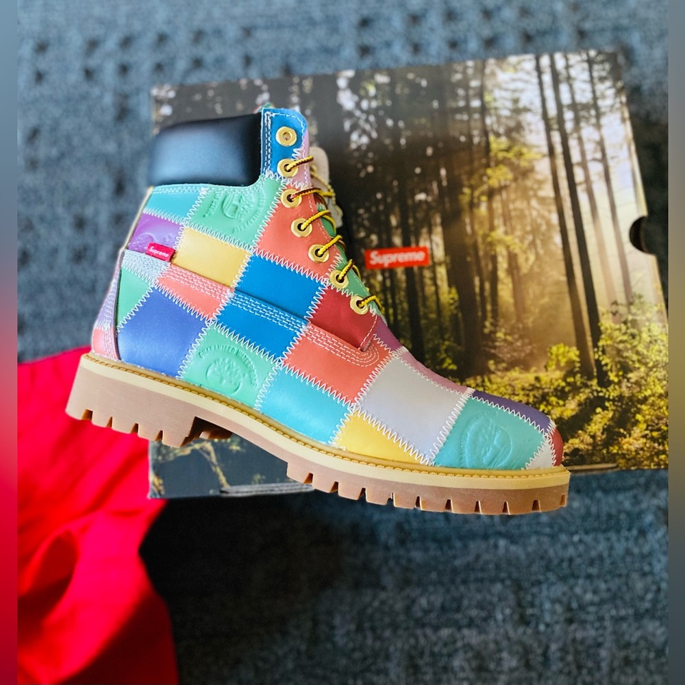 SOLD!! Supreme x Timberland Patchwork Boots